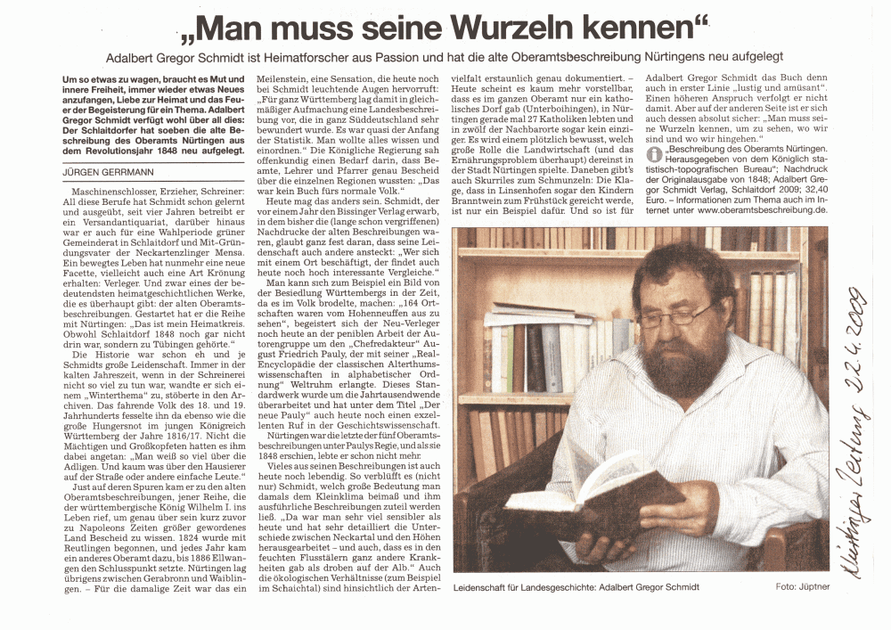 Nürtinger Zeitung 22.4.2009